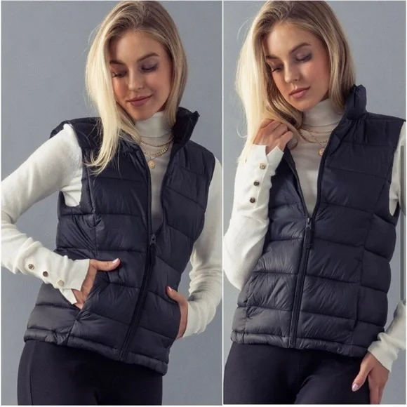 LAST ONE: Beautiful women’s lightweight puffer vest convertible carrying case - Picture 3 of 6